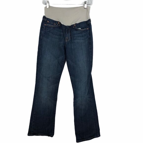 Pea In The Pod x 7 For All Mankind Maternity Jeans Size 27 Bootcut Dark Wash - Picture 1 of 5